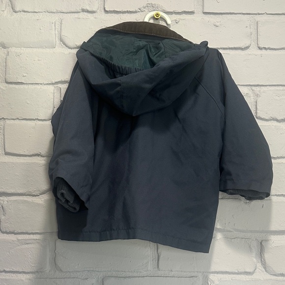 GAP Dark Blue Kids Raincoat with Brown Collar - Picture 3 of 5